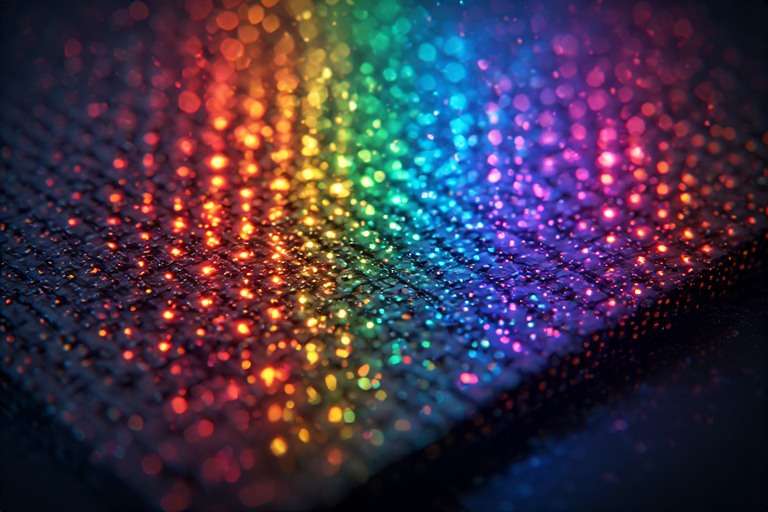 Stunning close-up of a Micro-LED panel displaying vibrant, lifelike colors