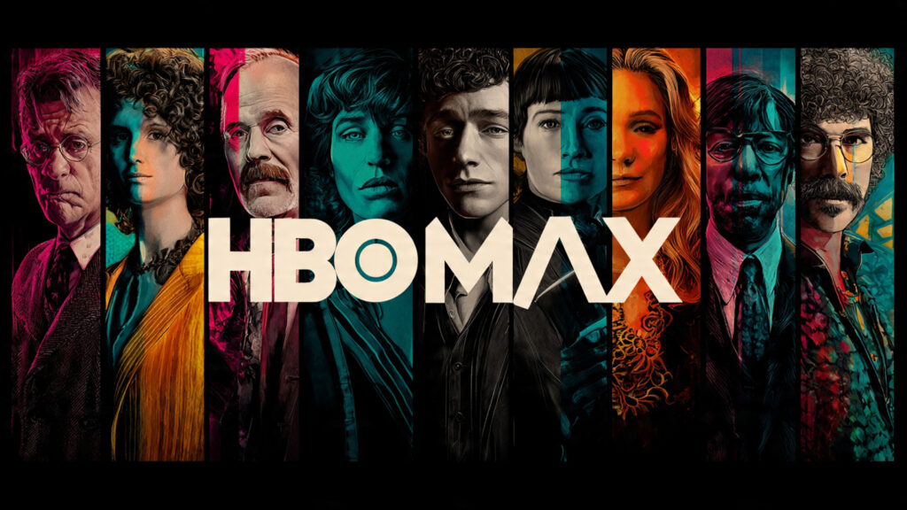A graphic showcasing the HBO Max logo with a selection of its acclaimed comedy series posters.