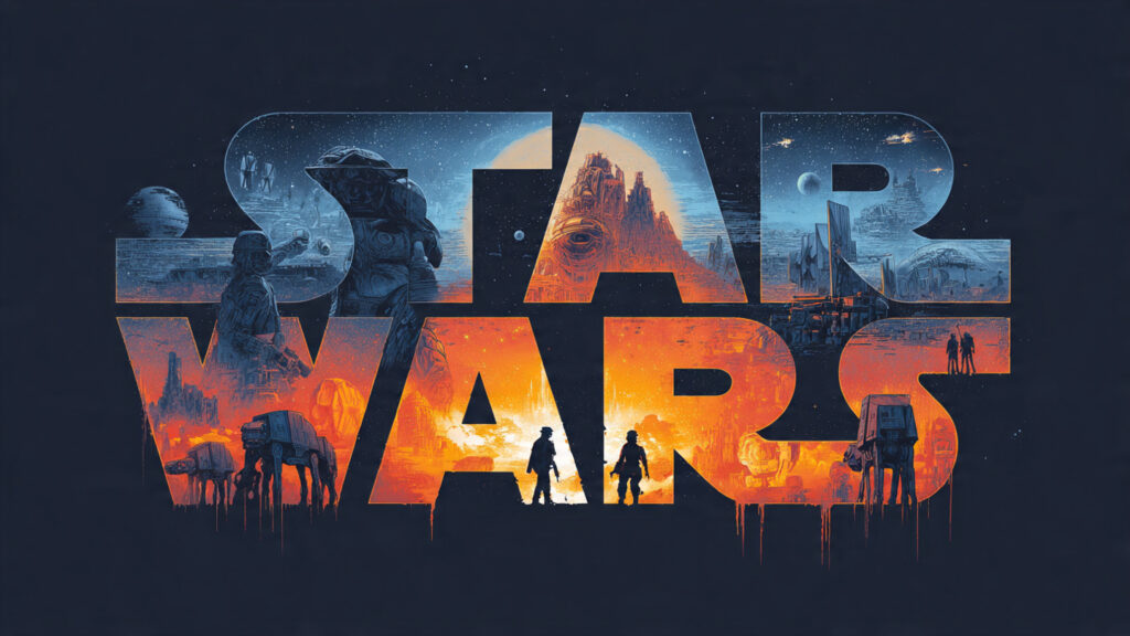 Star Wars: The High Republic & Beyond – A New Dawn for the Galaxy 4 A stylized graphic or poster art representing the expansive Star Wars galaxy, hinting at multiple eras