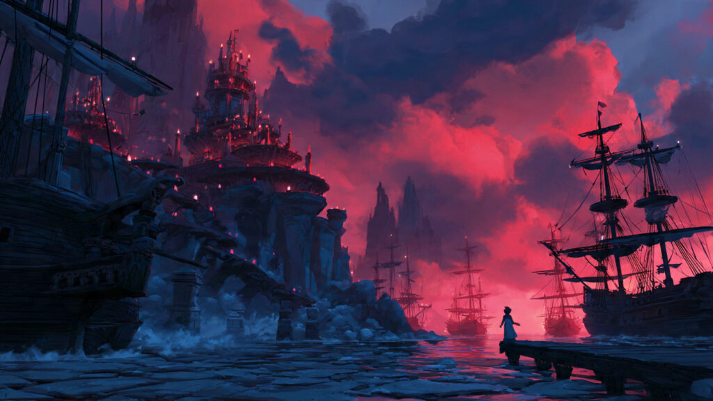 The Enduring Magic of Disney: More Than Just Animation, It's Cinematic Artistry 4 A visually striking scene showcasing dramatic lighting and color from a Disney animated film