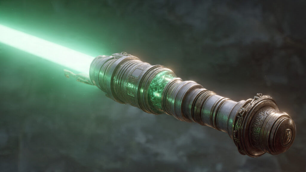 Star Wars: The High Republic & Beyond – A New Dawn for the Galaxy 3 Close-up on a unique High Republic Jedi weapon or artifact, perhaps glowing with Force energy.