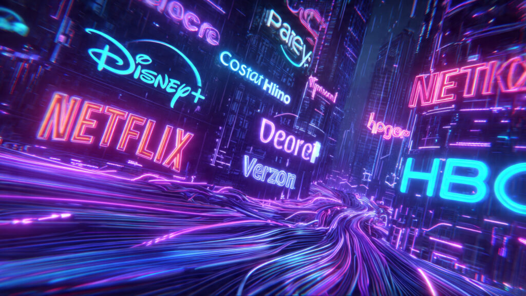 Netflix's 2026 Strategy: Dominating the Era of "Quality Over Quantity" 3 Visual representation of content bundling, showing various logos intertwined with ISP logos