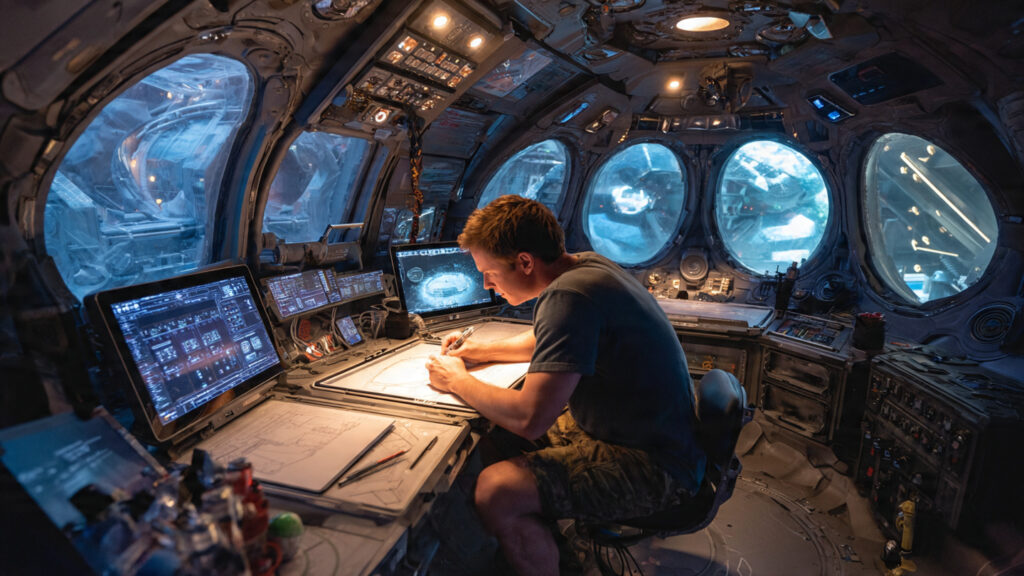 Interstellar vs. Project Hail Mary: The Surgical Evolution of Space Cinematography on Your Screen 2 Ryland Grace working inside the Hail Mary spaceship