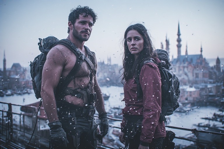 A still from a visually stunning, mature-rated Disney+ original production, perhaps focusing on cinematography or special effects