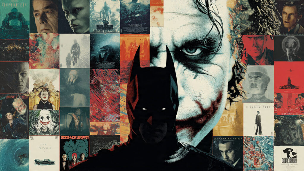 A collage of posters from Christopher Nolan's most famous films