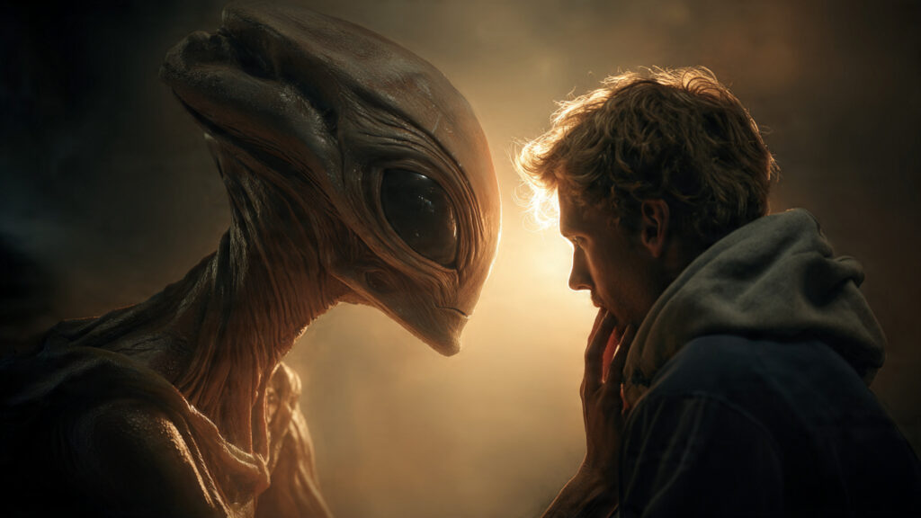Project Hail Mary vs. Interstellar: Which Sci-Fi Epic Reigns Supreme? 4 A conceptual image of Rocky, the alien from Project Hail Mary, interacting with Ryland Grace.