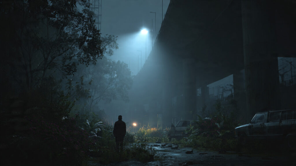 A dimly lit, atmospheric scene suggesting suspense