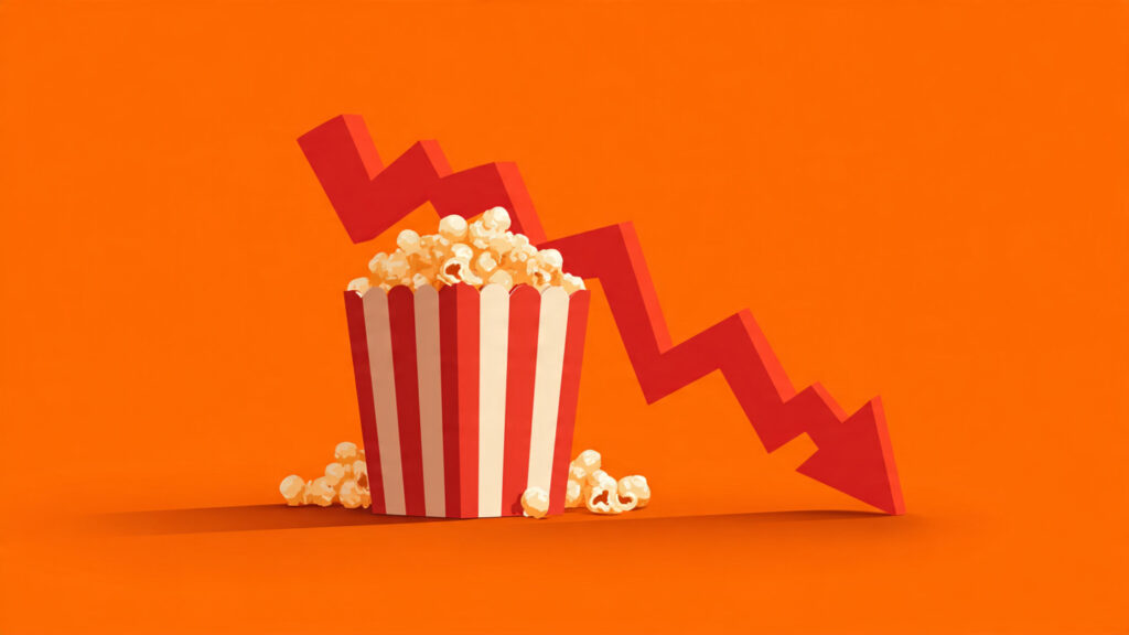 Hollywood Shake-Up: Sony Pictures and Paramount Announce Major Layoffs Amid Industry Uncertainty 4 A graphic showing declining box office trends
