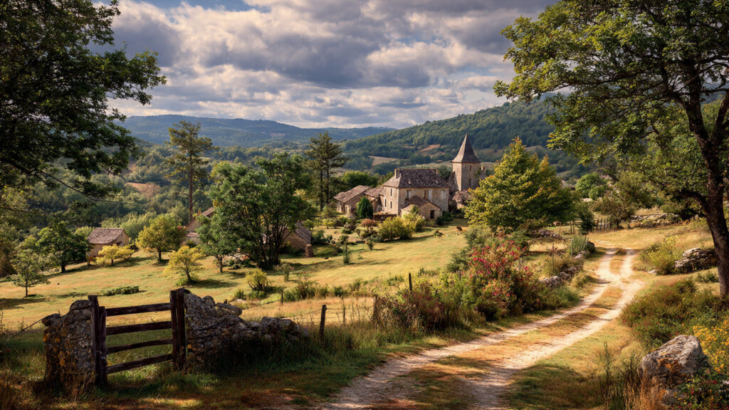 A picturesque countryside landscape in southwestern France