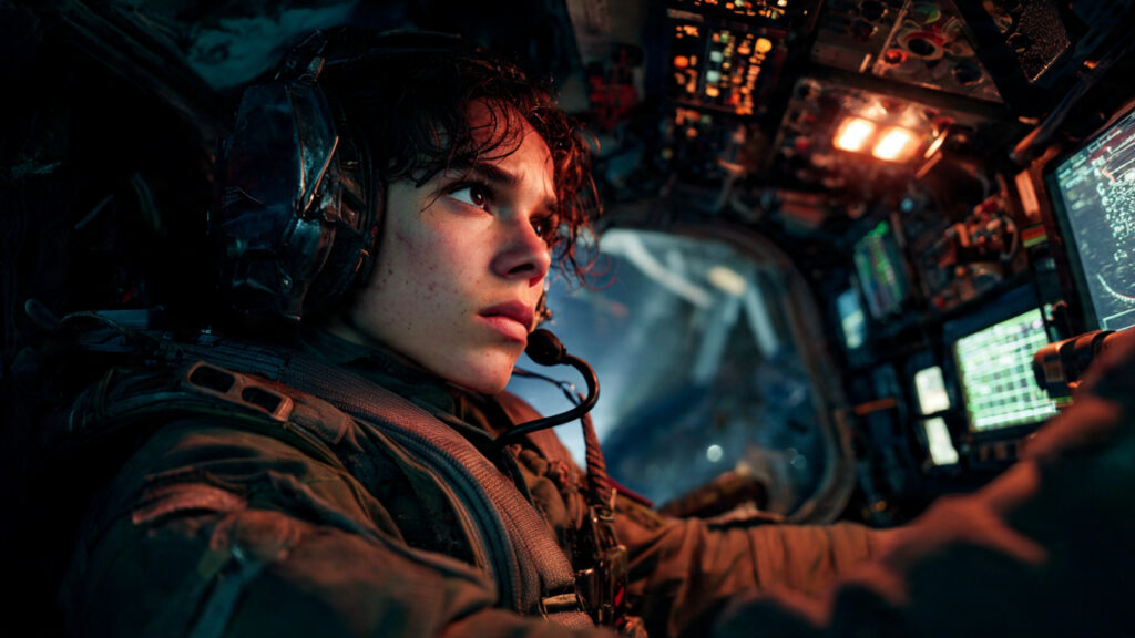 Ryland Grace looking determined in a spaceship cockpit