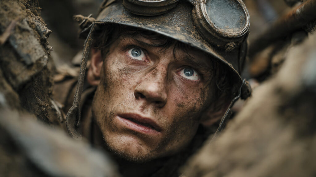 All Quiet on the Western Front: A Harrowing Descent into the Psyche of War 2 Paul Bäumer, played by Felix Kaminsky, looking haunted amidst the trenches of World War I