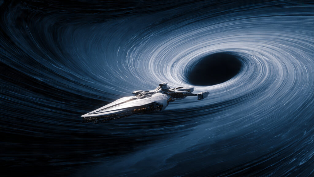Project Hail Mary vs. Interstellar: Which Sci-Fi Epic Reigns Supreme? 3 The interstellar spaceship Endurance approaching a black hole